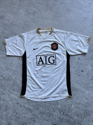 NIKE マンチェスター・ユナイテッド レプリカ ユニフォーム L AIG 🤍Vintage Football Jersey Soccer Nike Manchester Aig White Tee | eBay