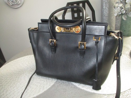 Gianni Versace Large Medusa Tote Leather Bag - Black - Picture 3 of 19