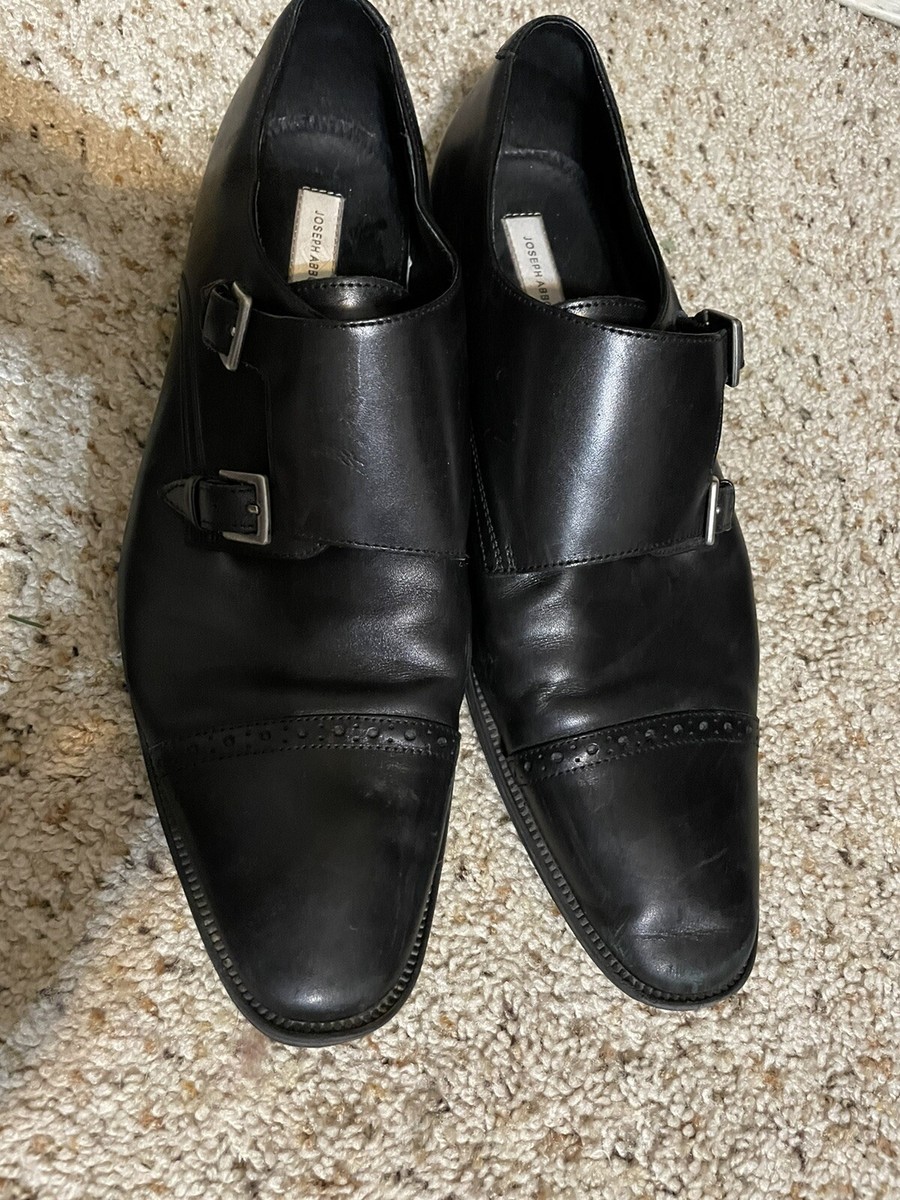 Joseph Abboud Glenn Mens 11 M Black Leather Double Monk  display picture 1
