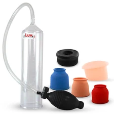 LeLuv Penis Vacuum Pump EasyOp Bgrip Small Medium Large, Black and Donut Seals