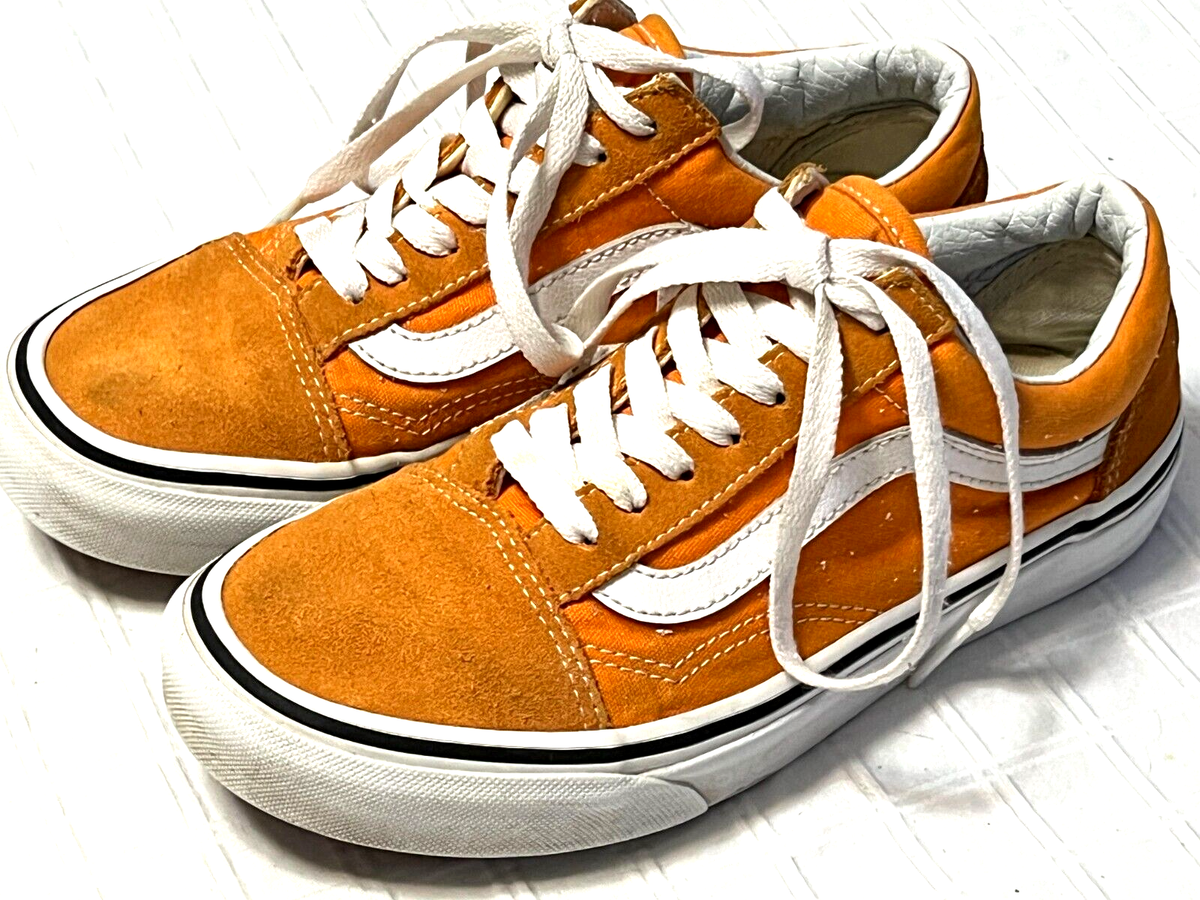 Vans Old Skool Orange Tiger White Skateboard Shoes M W 5/ Y  CUTE!