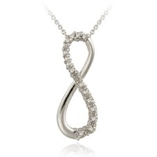 Sterling Silver Diamond Accent Infinity Necklace, 18 Inches