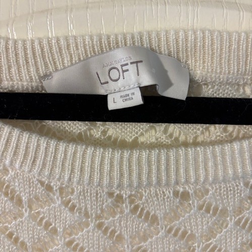 Ann Taylor Loft ivory sweater SZ L - Picture 3 of 3