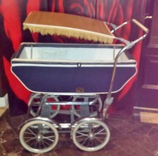 Vintage 1940s Baby Carriage Royal Blue