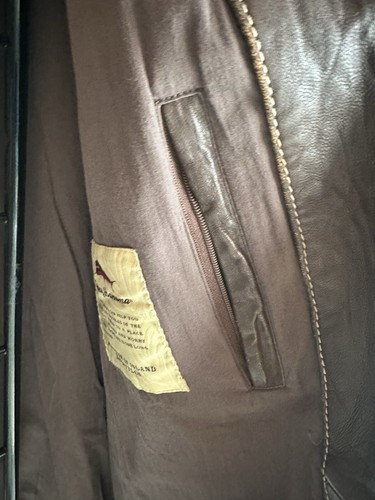 Tommy Bahama Leather Jacket Mens Brown Bomber Biker Big Sur Genuine Large - Picture 9 of 14