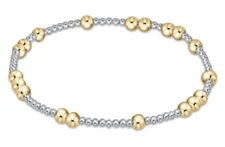Hope Unwritten Mix Metal 4mm Silver Gold-filled Bead Stretch Stack Bracelet New