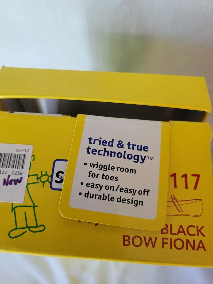 SMART FIT Girls Size 6 BLACK PATTEN LEATHER WITH CLOTH BOWES NEW ORIGINAL BOX - Image 3 of 4