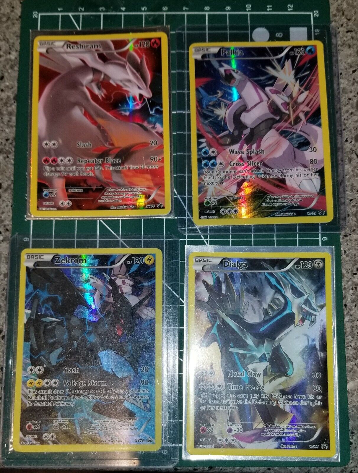 FULL ART Reshiram + Zekrom HOLO Pokemon XY74 XY76 Black Star Promo Set - MP