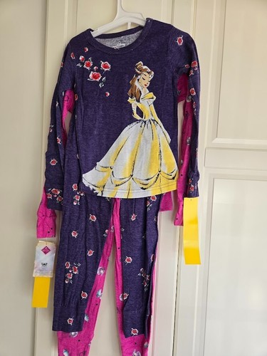 Disney Princess Snug Fit Pajama Sets - 4 Pieces - Belle Ariel Girls size 6 NEW - Picture 2 of 3