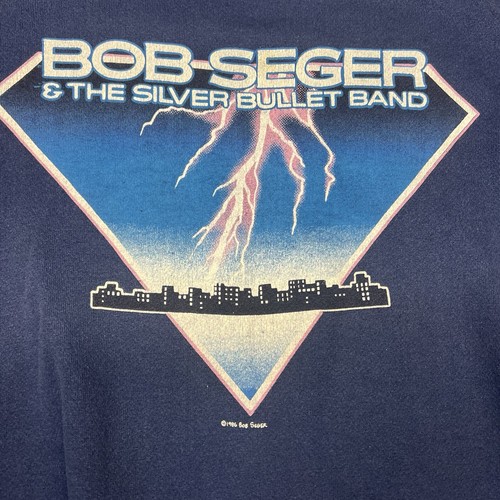 90s Vintage Bob Seager & The Silver Bullet Band Crewneck Sweatshirt Size Large - Picture 2 of 5
