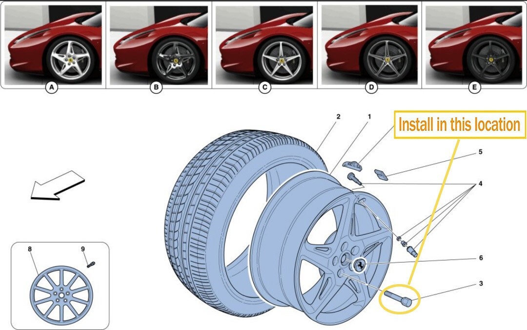 For Ferrari Maserati tire screw kit OEM:247702