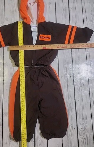 VTG Cleveland Browns Nylon Windbreaker Track Suit 18 Months Toddler Set BabyFair - Picture 11 of 12