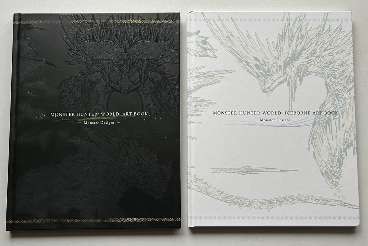 モンスターハンター　アートブック　セット Monster Hunter Art Book Set World & Iceborne Monster Designs