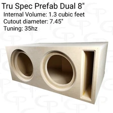 TRU SPEC Prefab Dual 8" Ported Subwoofer Enclosure Sub Box Vented High Output