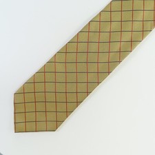 Brooks Brothers Tie Mens Silk Red Blue Gold Checked Repp 3.75" 58" NEW
