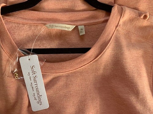 NWT Soft Surroundings Pullover Top, Long Sleeves, Peach Size XL, Soft & Comfy - Picture 3 of 12