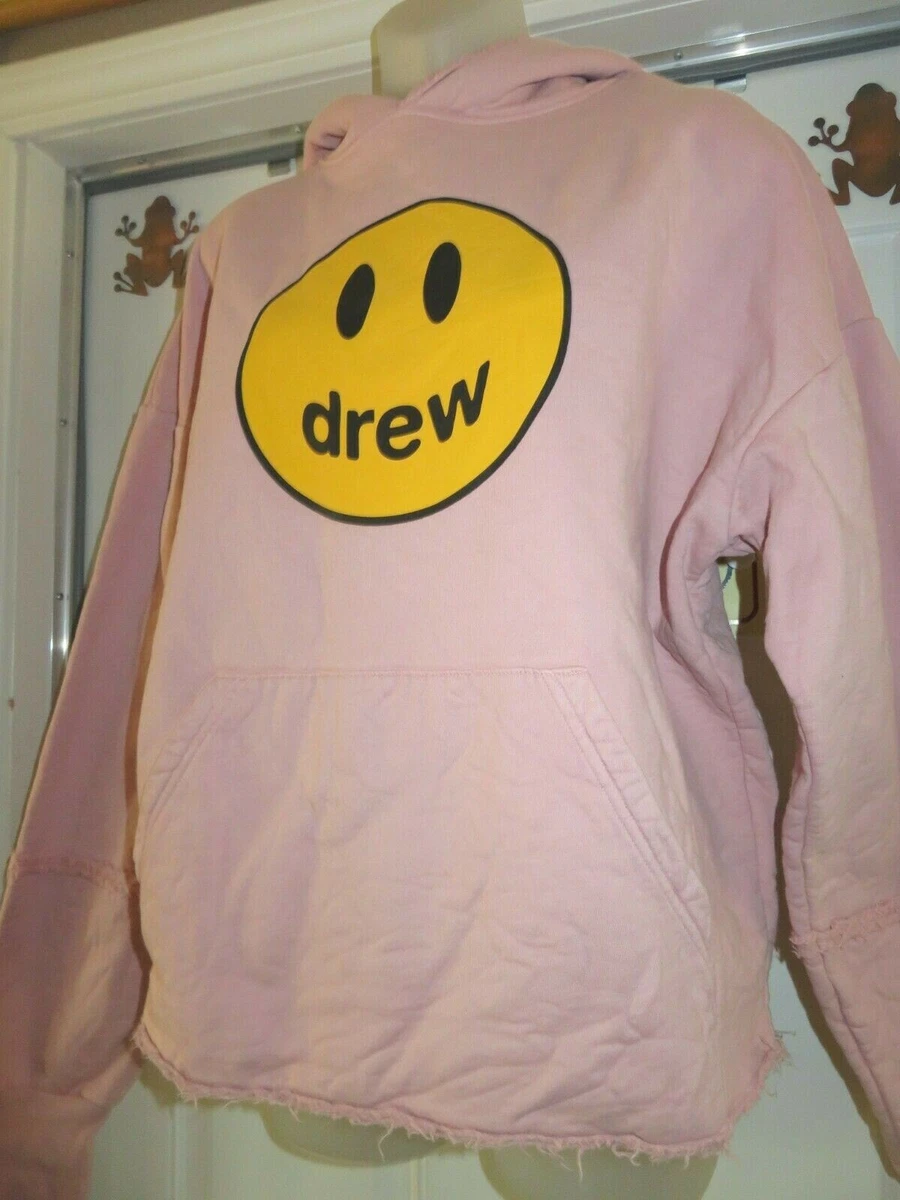 100% Auth Drew House Deconstructed Mascot Happy Face Hoodie Dusty