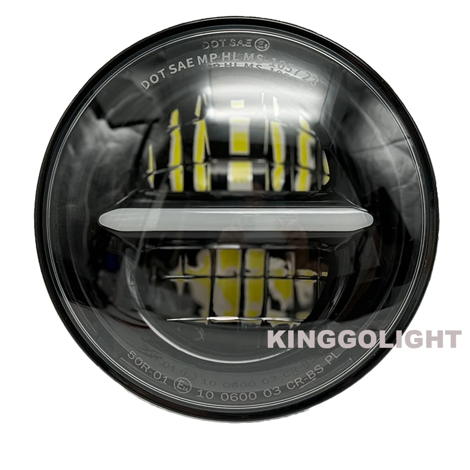 For Indian Scout Bobber 2017-2021 5.75" LED Headlight Halo DRL Hi/Low Beam lamp - Image 2 of 4