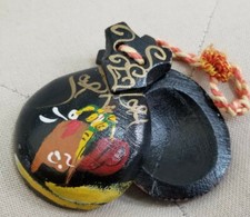 Set of Vintage Wooden Hand Painted Castanets From Italy or Spain