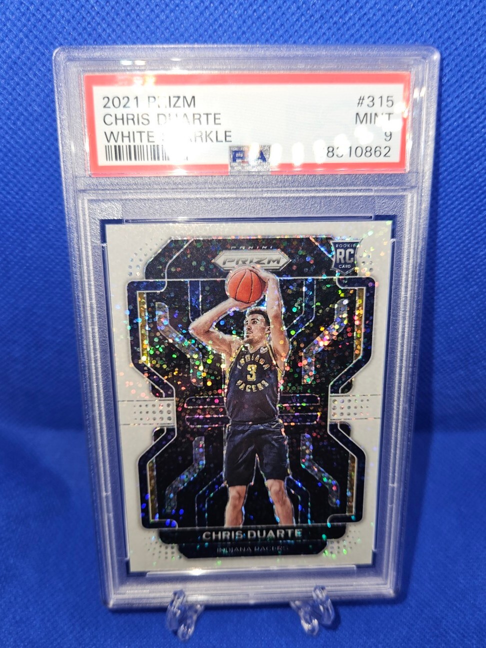 2021 Panini Prizm 315 Chris Duarte Rookie White Sparkle PSA9 POP1 SSP