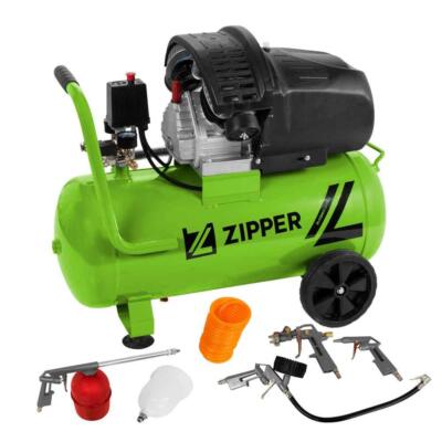 Ol-geschmert air kompressor doppelzylinder +zubehor 50 lt Zipper zi-com50-2v510e