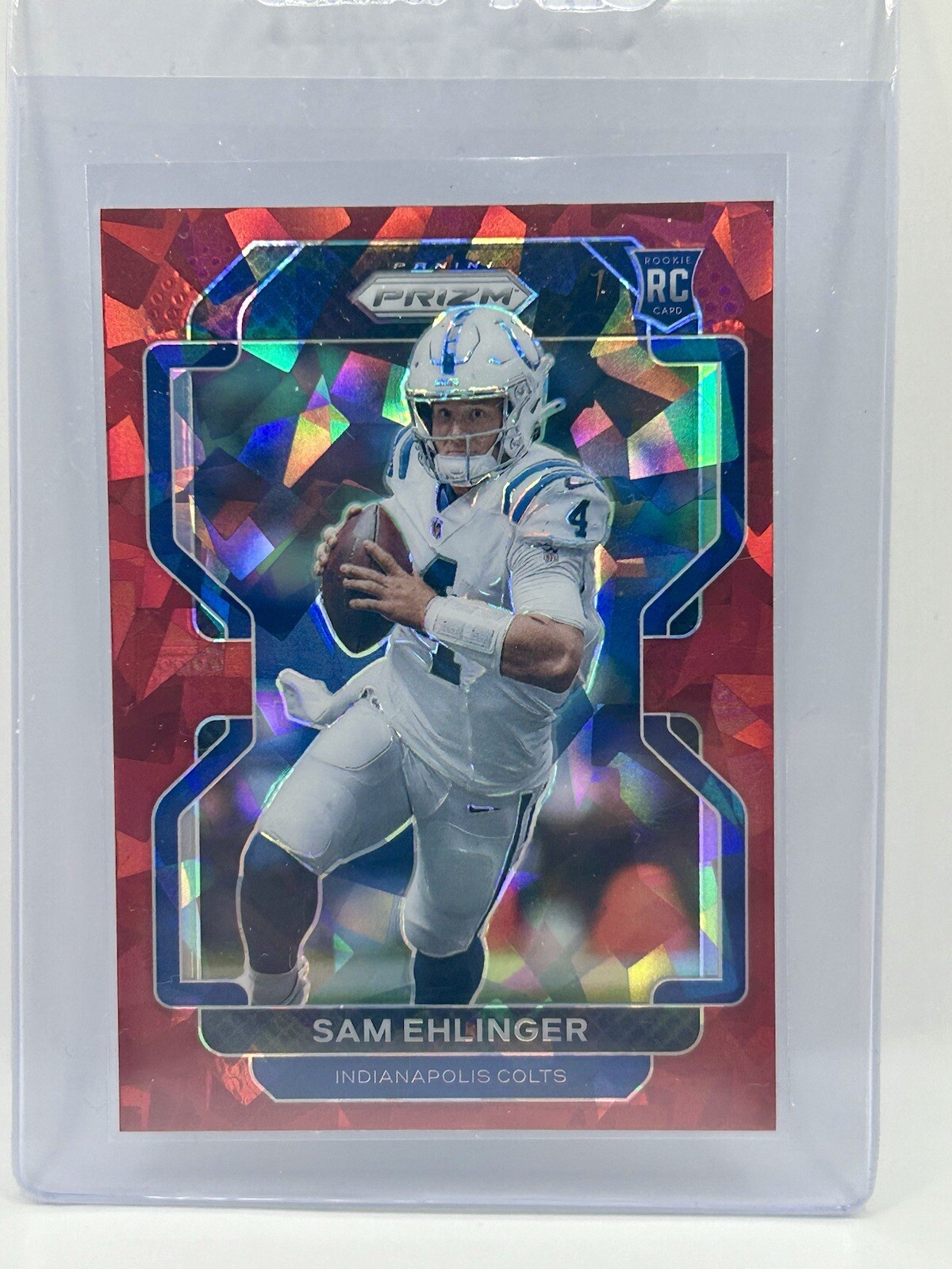 2021 Panini Prizm Sam Ehlinger Red Cracked Ice Prizm Rookie Colts SP #395 RC