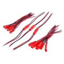20pcs 2-pin JST Connector Male Female Plug Cable 18AWG Silicone Wire