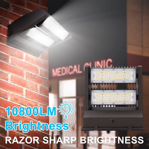 40W Rotatable LED Wall Pack light Adjustable IP65 Area Light Fixture 5000K - Picture 6 of 7