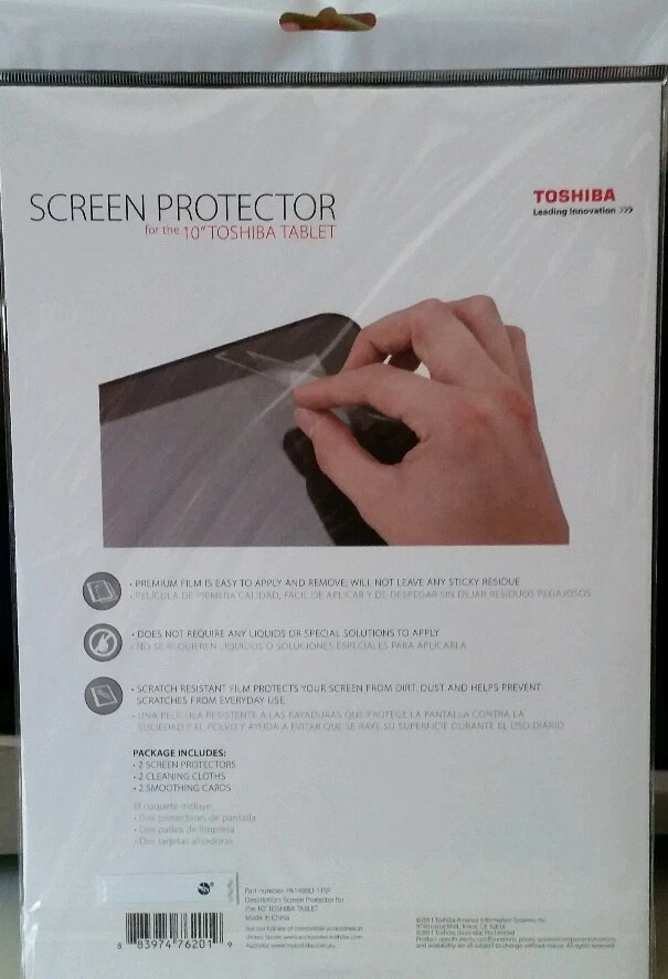 10 INCH TOSHIBA TABLET ANTI-SCRATCH SCREEN PROTECTORS PA1496U-1TSP THRIVE 2 Pack - Image 2 of 3