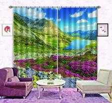 3D Mountain Scenery ZHUA2683 Photo Curtain Window Blockout Fabric Amy 2023