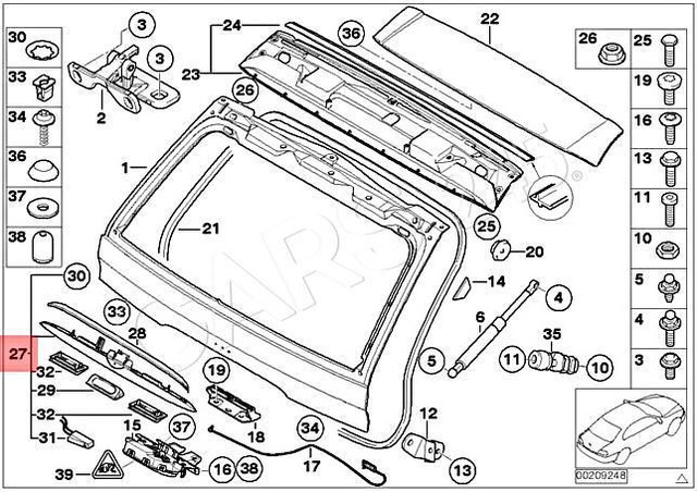 Genuine BMW X5 E53 Boot Trunk Lid Rear Handle Grip With Key Button genuine-bmw-x5-e53-boot-trunk-lid-rear-handle-grip-with-key-button