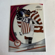 2026 Topps Chrome US Olympics Jen Lee Pink Refractor #116/250 Sled Hockey PWE