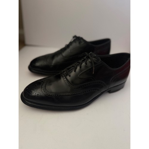 Herren Schwarz Leder Budapester Oxford Elegant Schuhe Brogue Schnürschuhe Formell Business - Bild 8 von 9