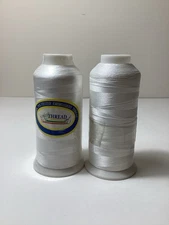 Embroidery Thread 5000 Meter White No. 101 Polyester Threadart 2 Large Cones NEW