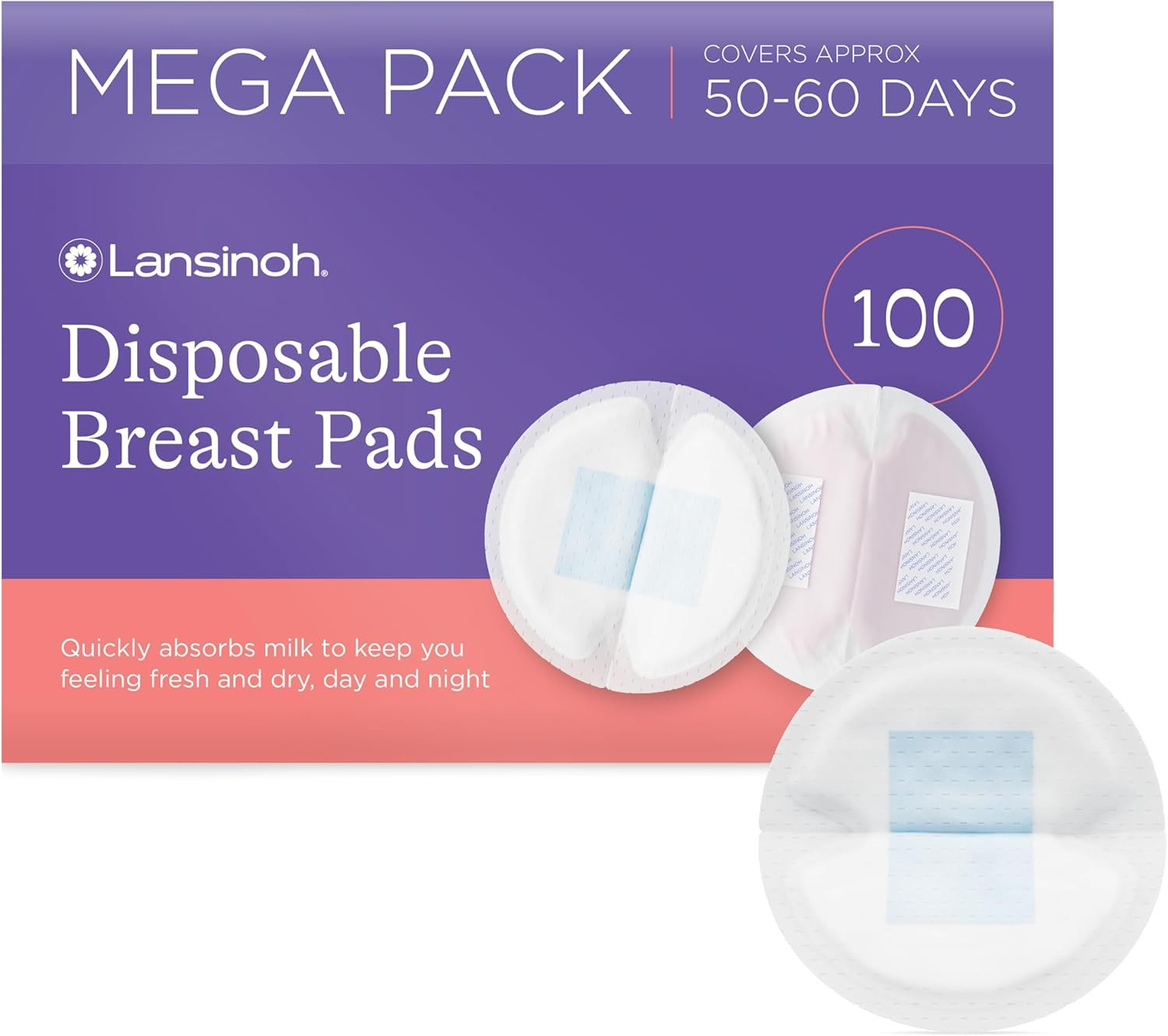 Lansinoh Disposable Breast Pads - Leakproof & Ultra Thin Absorbent Maternity Pad