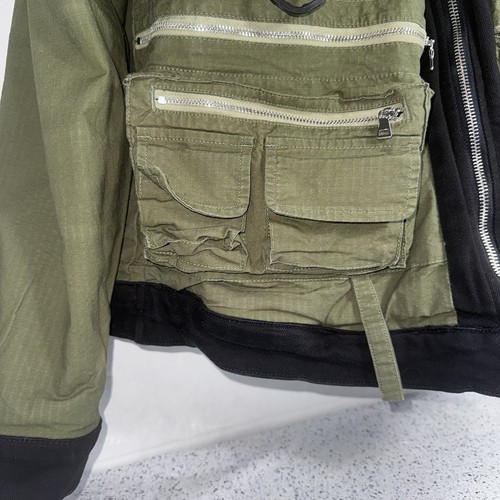 Men’s Embellish Reversible Tactical Chore Jacket Black W ODG Inside With Pouches - Picture 7 of 9