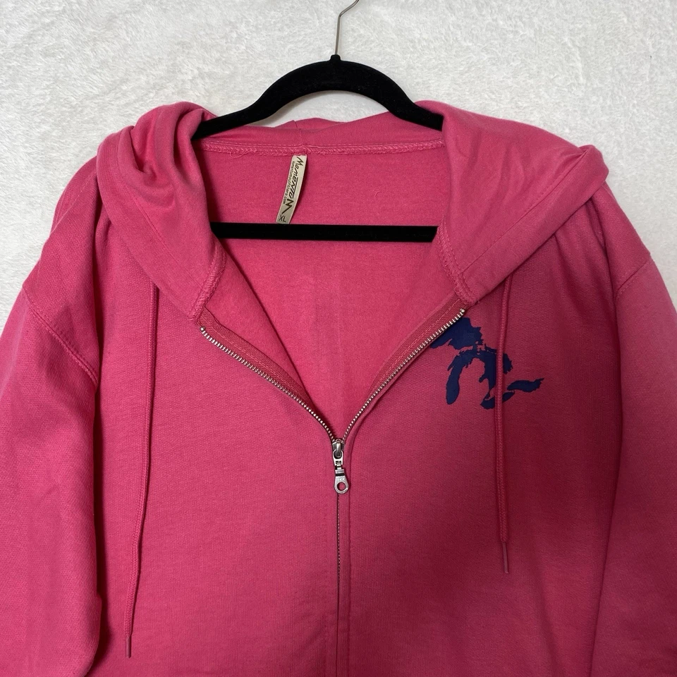 Momentum Woman's Pink 'Michigan'  Size XL Full Zip Hoodie Pockets Sweat Jacket - Image 3 of 4