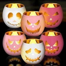 6 Pcs Pink Ghost Halloween Centerpieces Decor Ghost, and White 