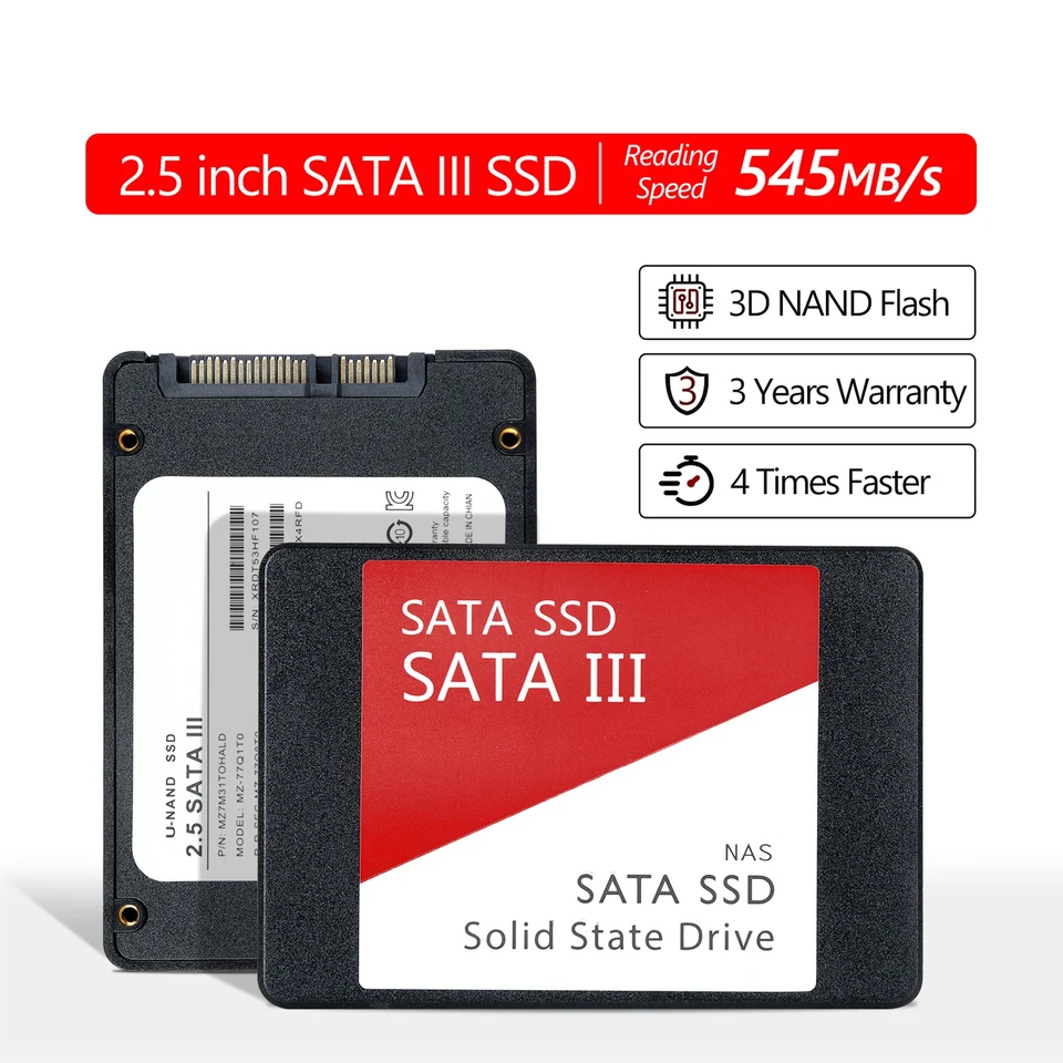 fledbele 545MB/s Interne Festplatte 2.5 Zoll SSD 1TB 2TB 4TB SATA III SSD Lot - Bild 3 von 4