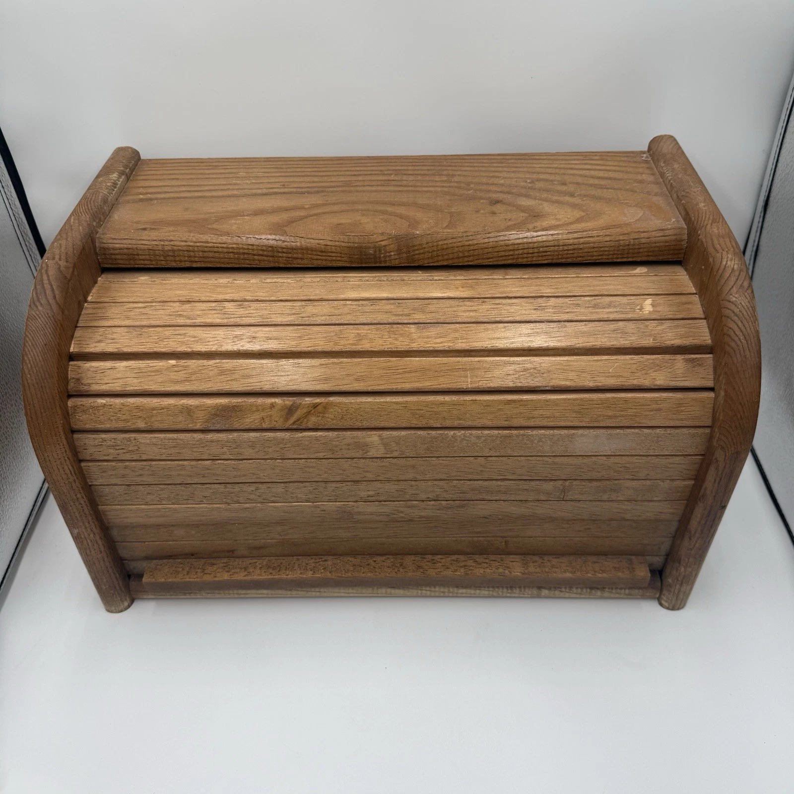 Vintage Wooden Roll Top Bread Box Countertop Kitchen Storage Cottagecore
Opens in a new window or ta