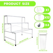 Flower Display Stand with Buckets, 3 Layers 12PCS Buckets for Patio Garden