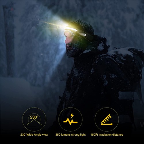 10 Stück Wasserdicht COB LED Kopf-Taschenlampe Wiederaufladbar Bewegungssensor COB Stirnlampe - Bild 17 von 19
