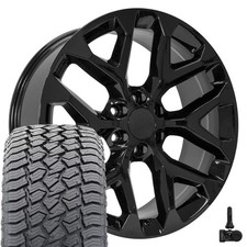 Set4 Oe Wheels Cv98b 22x9 Black Rims 28545r22 At2 Tires Tpms 6x139.7 Set4 Oe Wheels Cv98b 22x9 Black Rims 28545r22 At2 Tires Tpms 6x139.7