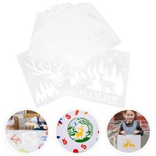 12pcs Wildlife Paint Stencils Christmas Painting Stencils Reusable Drawing Tool