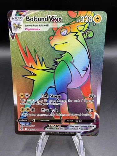 Boltund VMAX 267/264 Rainbow Rare Fusion Strike Pokemon Holo
