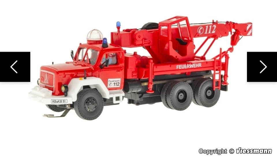 Viessmann Car Motion Magirus Fire Dept Crane 8051 HO Scale - Image 3 of 4