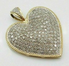 2Ct Round Cut Lab Created Diamond Heart Women's Pendant 14K Yellow Gold Plated