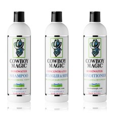 Cowboy Magic Shampoo Conditioner Detangler Shine 16 Ounce each With Silk P