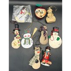 Vintage Christmas Snowman Ornament Lot - 9 Pieces Total - Holiday Decor As Is