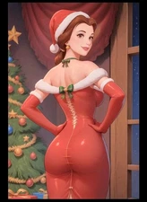 2.5x3.5" Aceo Print HD Mini Photo Cartoon Waifu Princess Chrismas, Belle